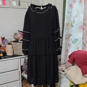 Elegant Black Ruffle Dress